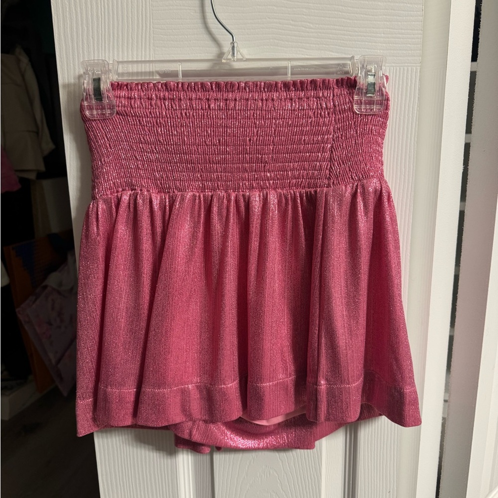 TCEC Shimmering Pink Mini Shorts